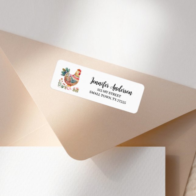 Cute Colorful Chicken Fun Address Label (Creator Uploaded)