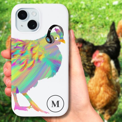 Cute Colorful Chicken illustration  iPhone 15 Case