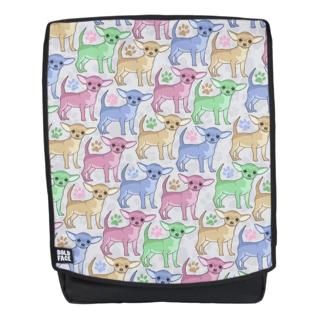 Cute Colorful Chihuahuas Backpack (Front)