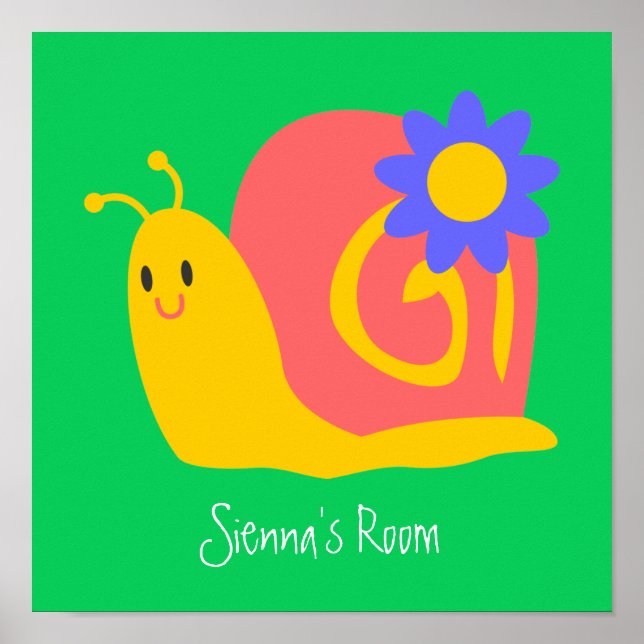 Cute colorful children's snail design poster (Front)