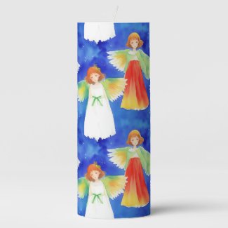 Cute Colorful Christmas Angel Religious Watercolor