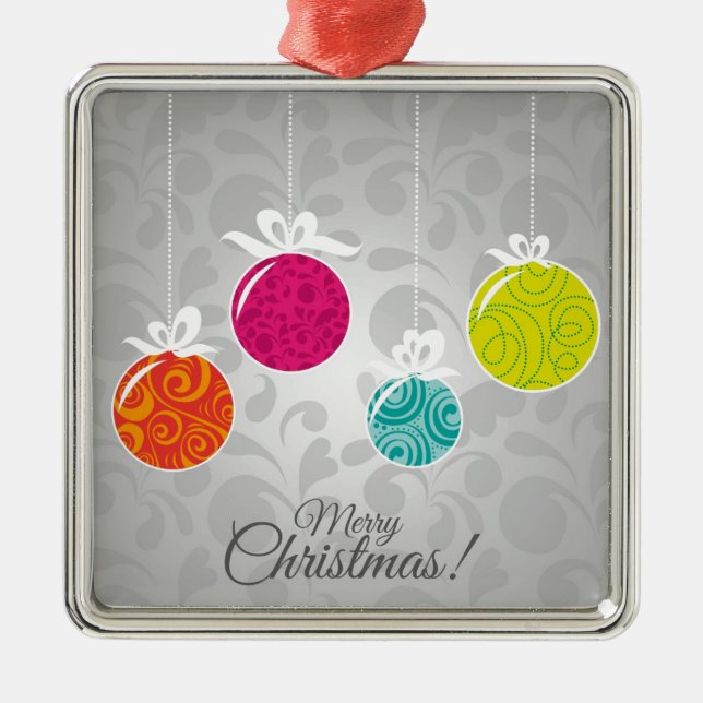 Cute colorful Christmas bauble decorations (Front)