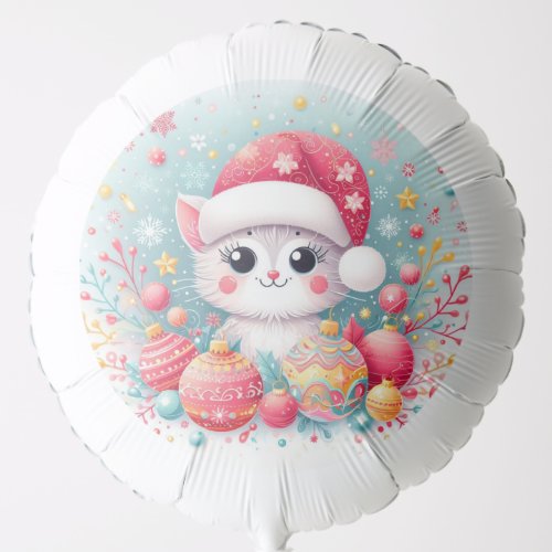 Cute Colorful Christmas cat  Balloon