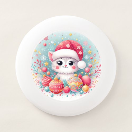 Cute Colorful Christmas cat  Wham_O Frisbee