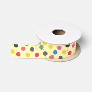 Cute Colorful Christmas Circles Satin Ribbon