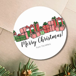 Cute Colorful Christmas Classic Round Sticker
