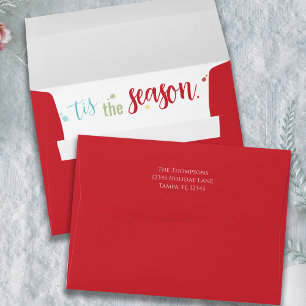 Cute Colorful Christmas Custom Return Address Envelope