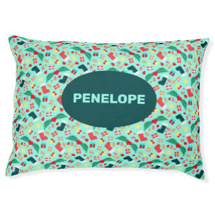 Cute Colorful Christmas Decoration Pattern Pet Bed