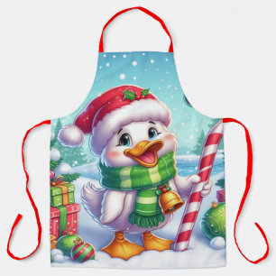 Cute Colorful Christmas duck Apron