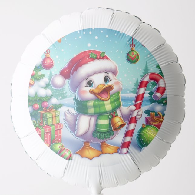 Cute Colorful Christmas duck Balloon (Front)