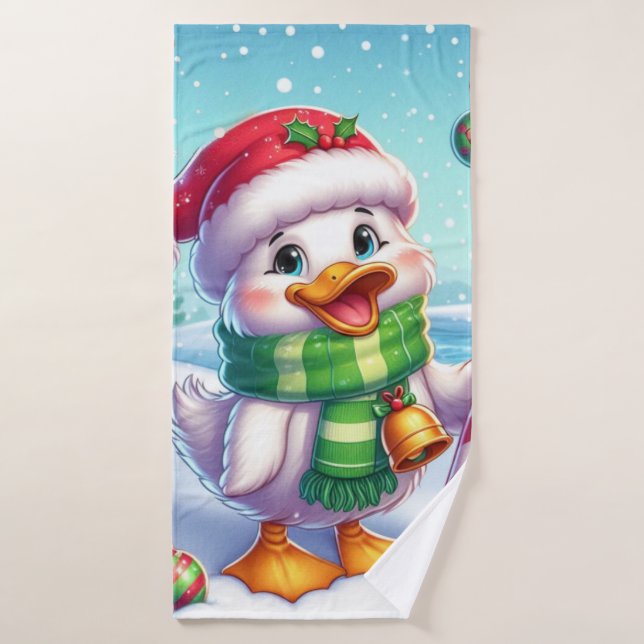 Cute Colorful Christmas duck Bath Towel (Bath Towel)