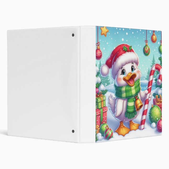 Cute Colorful Christmas Duck Binder (Background)