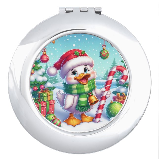 Cute Colorful Christmas duck Compact Mirror (Front)