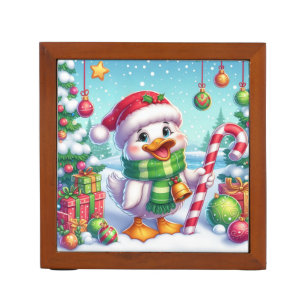 Cute Colorful Christmas duck Desk Organizer
