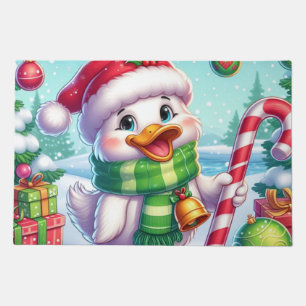 Cute Colorful Christmas duck Doormat