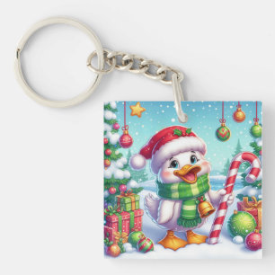 Cute Colorful Christmas duck Keychain