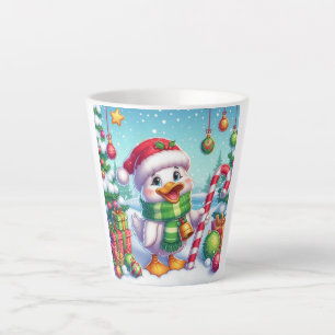Cute Colorful Christmas duck Latte Mug