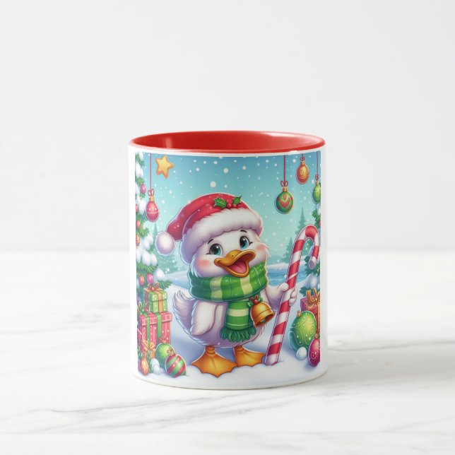Cute Colorful Christmas duck Mug (Center)
