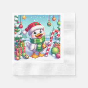 Cute Colorful Christmas duck Napkins