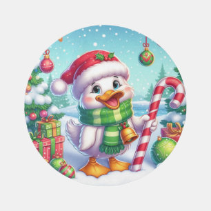 Cute Colorful Christmas duck Outdoor Rug