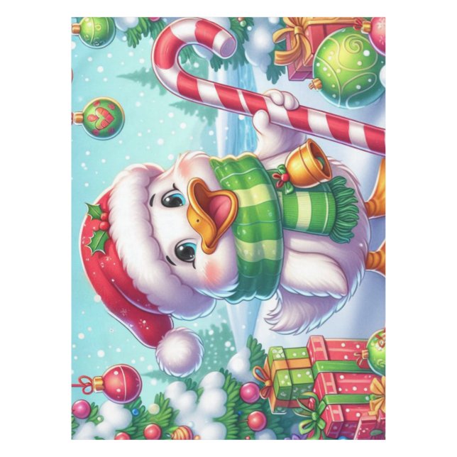 Cute Colorful Christmas duck Tablecloth (Front)