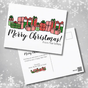 Cute Colorful Christmas Holiday Postcard