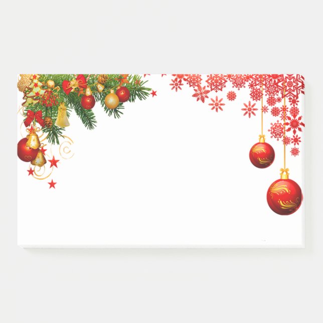 Cute,Colorful Christmas Ornaments,Holiday Post-it Notes (Front)