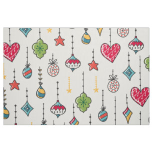 Cute colorful Christmas ornaments pattern Fabric