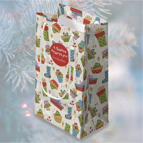 Cute Colorful Christmas Presents Small Gift Bag