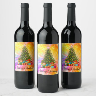 Cute, Colorful, Christmas Wine Label