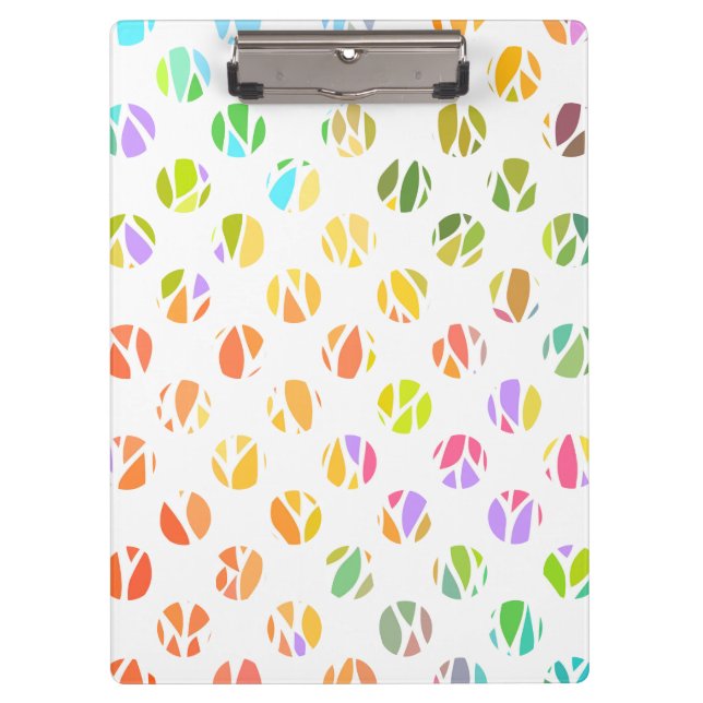 Cute colorful circles patterns clipboard (Front)