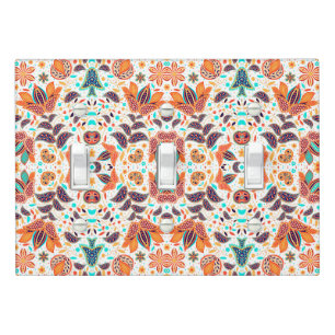Cute colorful classic floral patterns light switch cover
