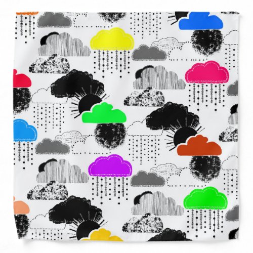 Cute colorful clouds patterns bandana