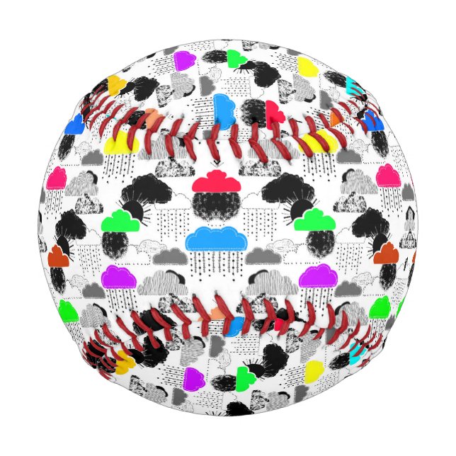 Cute colorful clouds patterns baseball (Front)