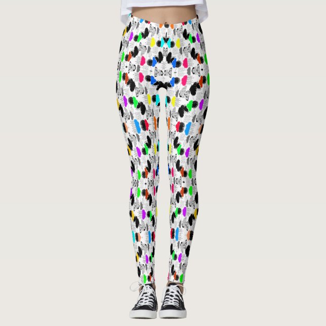 Cute colorful clouds patterns leggings (Front)