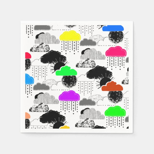 Cute colorful clouds patterns napkins (Front)