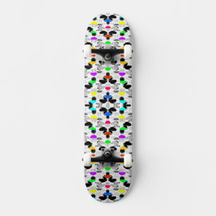 Cute colorful clouds patterns skateboard