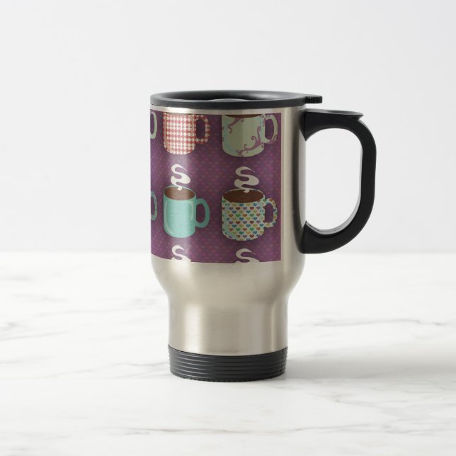 Cute Colorful Coffee Cups Illustrated Pattern (Right)