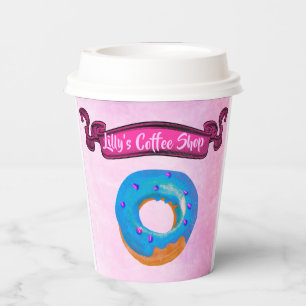 Cute Colorful Coffee Donut Shop Paper cup