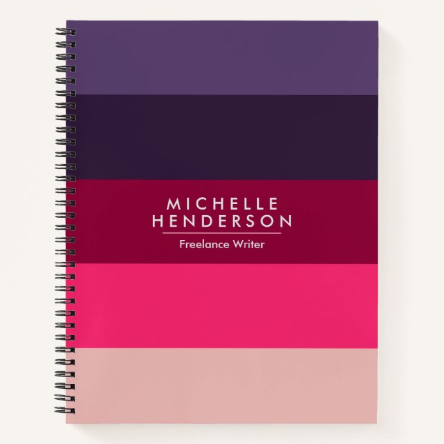 Cute Colorful Colorblock Gradiente Stripes Notebook (Front)