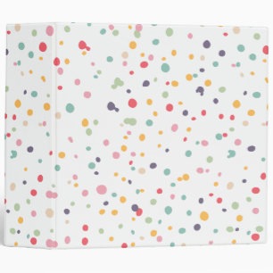 Cute Colorful Confetti Dots Pattern 3 Ring Binder
