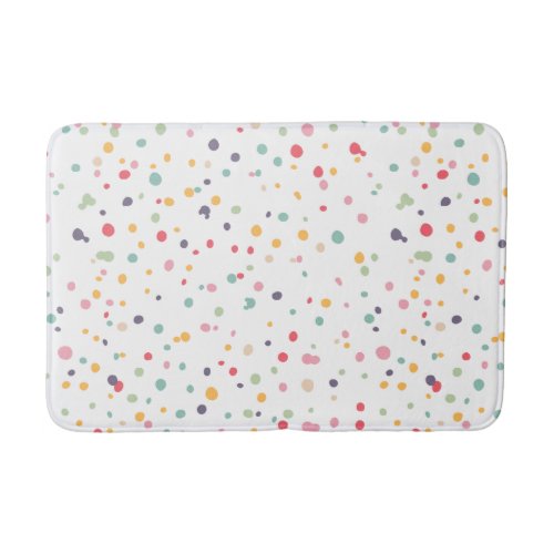 Cute Colorful Confetti Dots Pattern Bath Mat
