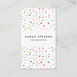 Cute Colorful Confetti Dots Pattern Business Card