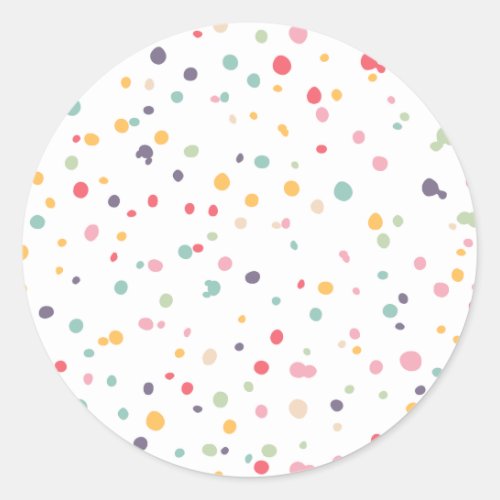 Cute Colorful Confetti Dots Pattern Classic Round Sticker