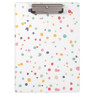 Cute Colorful Confetti Dots Pattern Clipboard