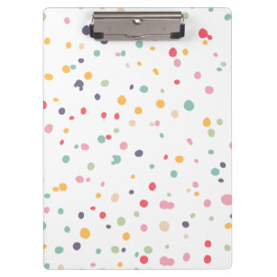 Cute Colorful Confetti Dots Pattern Clipboard
