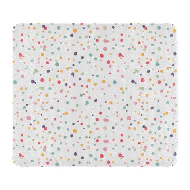 Cute Colorful Confetti Dots Pattern Cutting Board (Front)