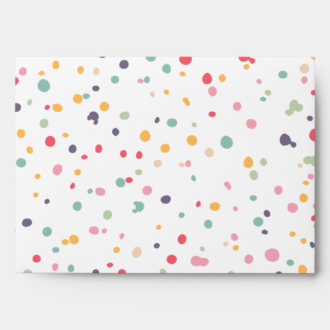 Cute Colorful Confetti Dots Pattern Envelope (Front)
