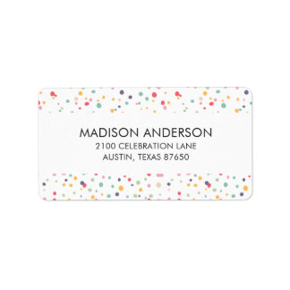 Cute Colorful Confetti Dots Pattern Label
