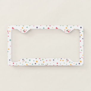 Cute Colorful Confetti Dots Pattern License Plate Frame